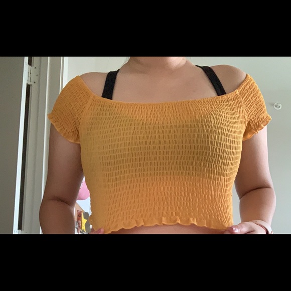Yellow Ribbed Crop Top - Picture 4 of 4
